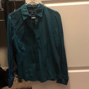 Banana Republic Button Down Emerald Blouse